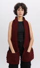 R215261 - Slip On Knitted Scarf with Pockets - Burgundy