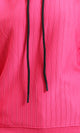 R215296 - Regular Fit Striped Casual Hoodie - Hot Fuchsia