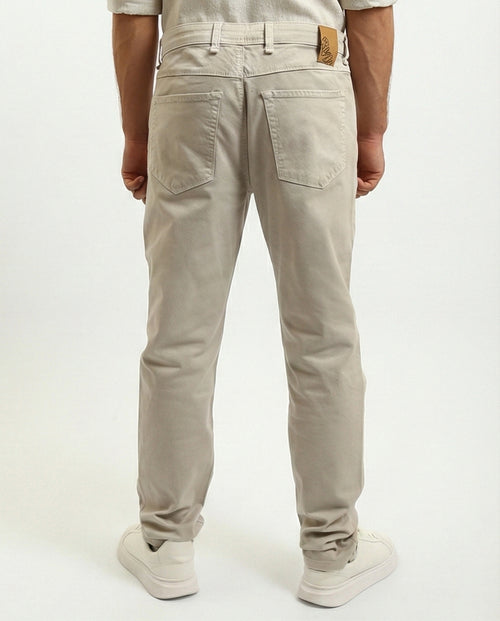 R215304 - Solid Slim Fit Comfy Chino Pants - Light Khaki