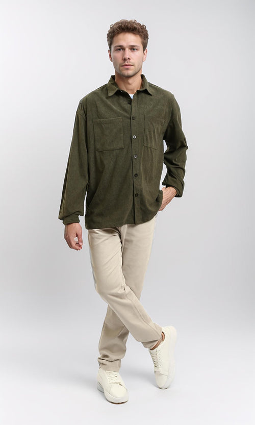 R215304 - Solid Slim Fit Comfy Chino Pants - Light Khaki
