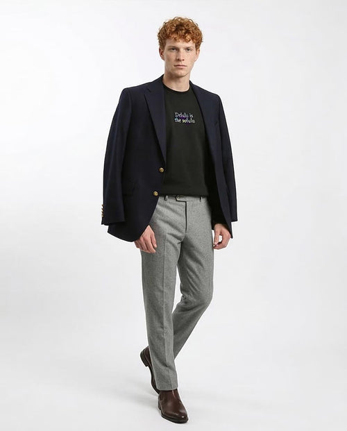 Ravin "Delulu" Textured Knit Crewneck Sweatshirt - Black - R215316
