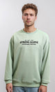 R215317 - Textured Sweatshirt with "Strong Alone" Embroidery - Mint
