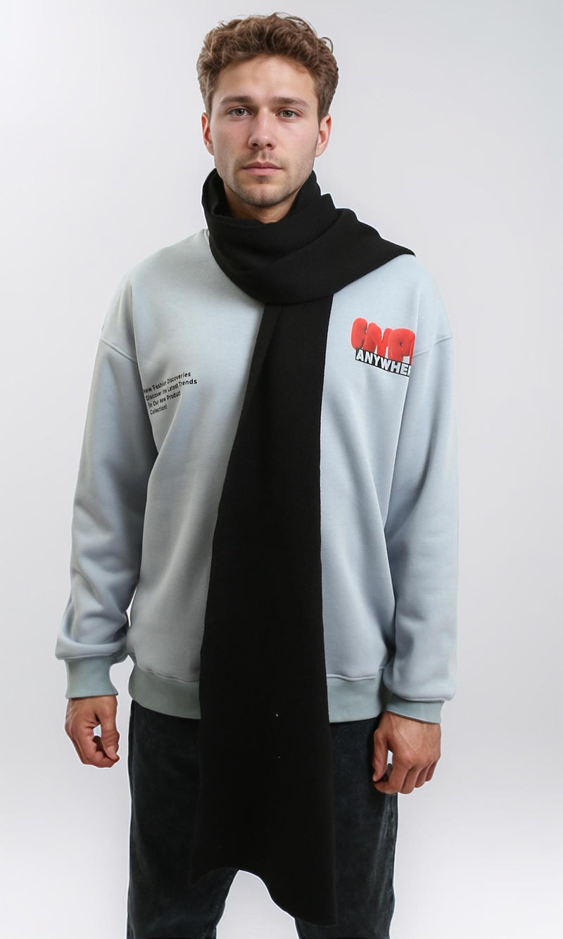 R215366 - Solid Coziness Corded Scarf - Black