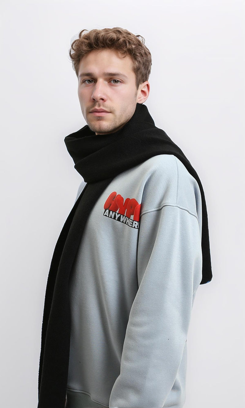 R215366 - Solid Coziness Corded Scarf - Black