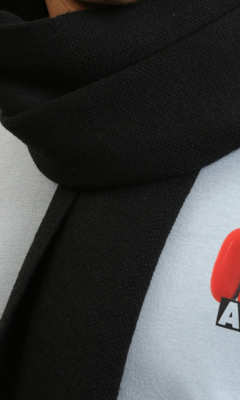 R215366 - Solid Coziness Corded Scarf - Black