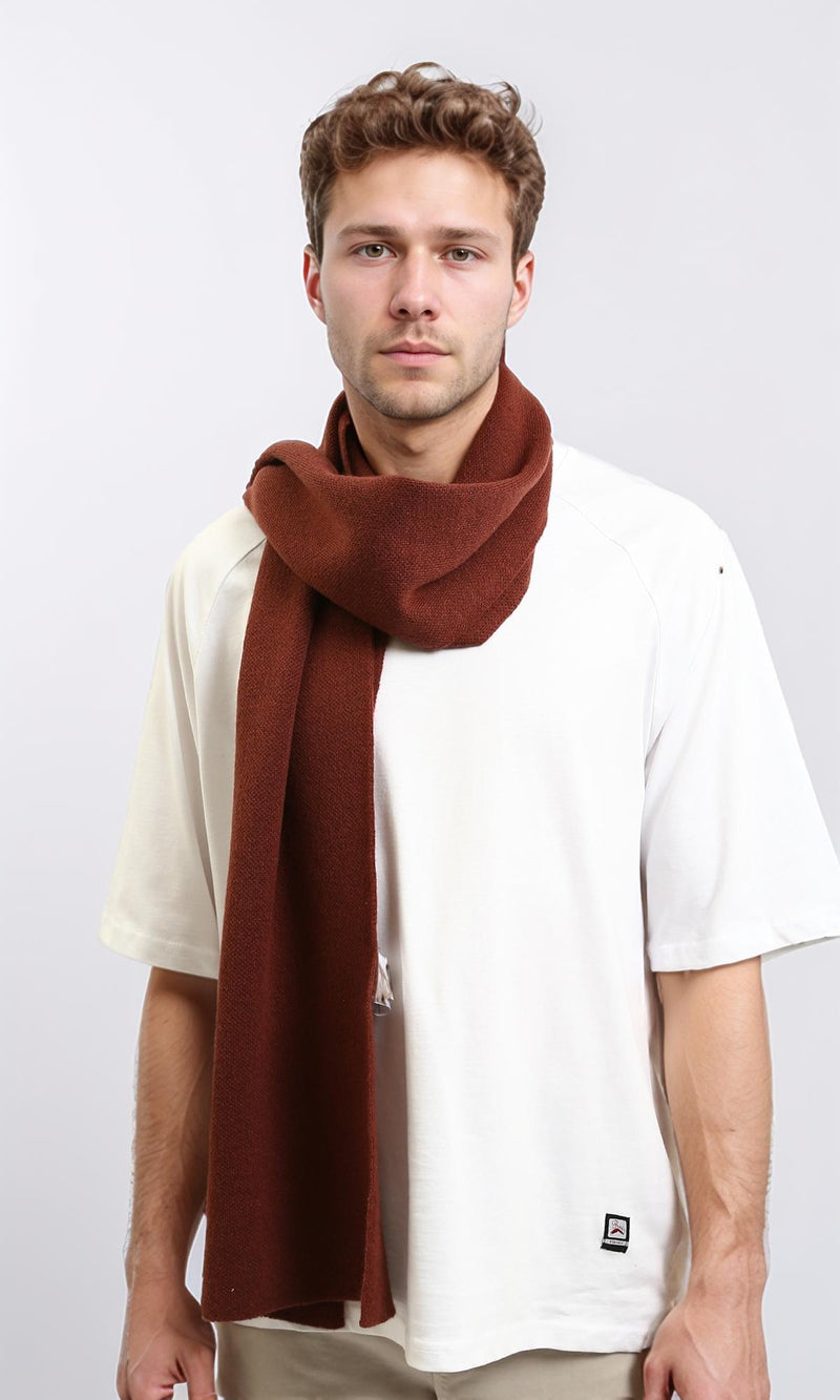 R215367 - Solid Coziness Corded Scarf - Brown