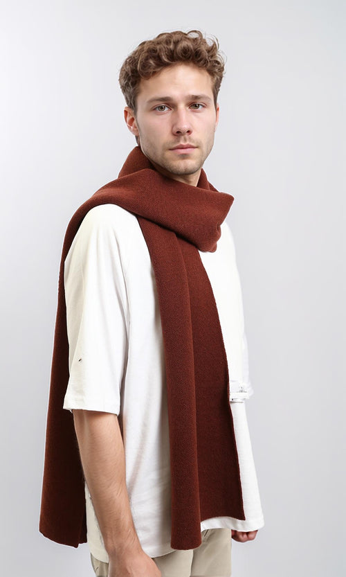 R215367 - Solid Coziness Corded Scarf - Brown