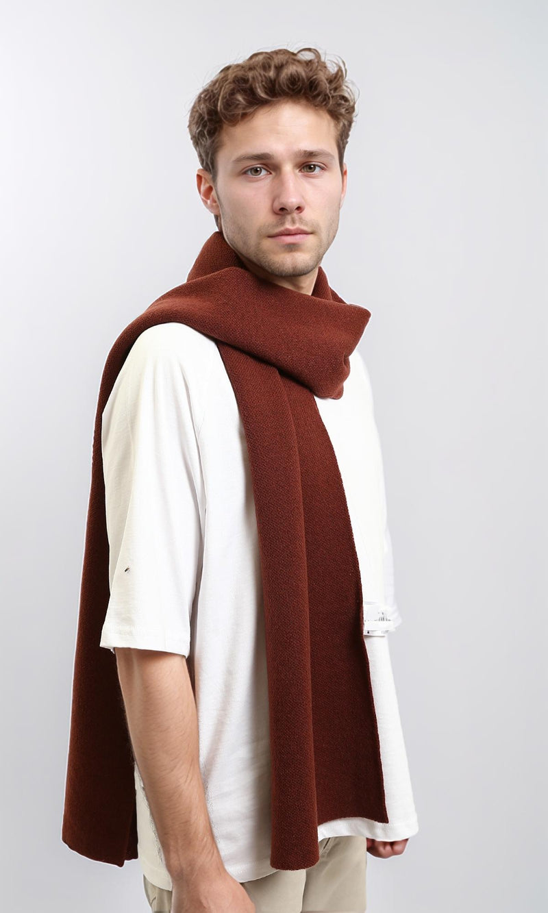 R215367 - Solid Coziness Corded Scarf - Brown