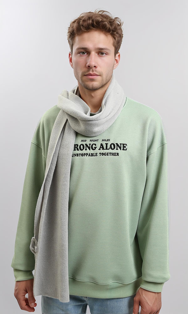 R215368 - Solid Coziness Corded Scarf - Light Grey