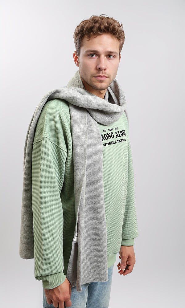 R215368 - Solid Coziness Corded Scarf - Light Grey