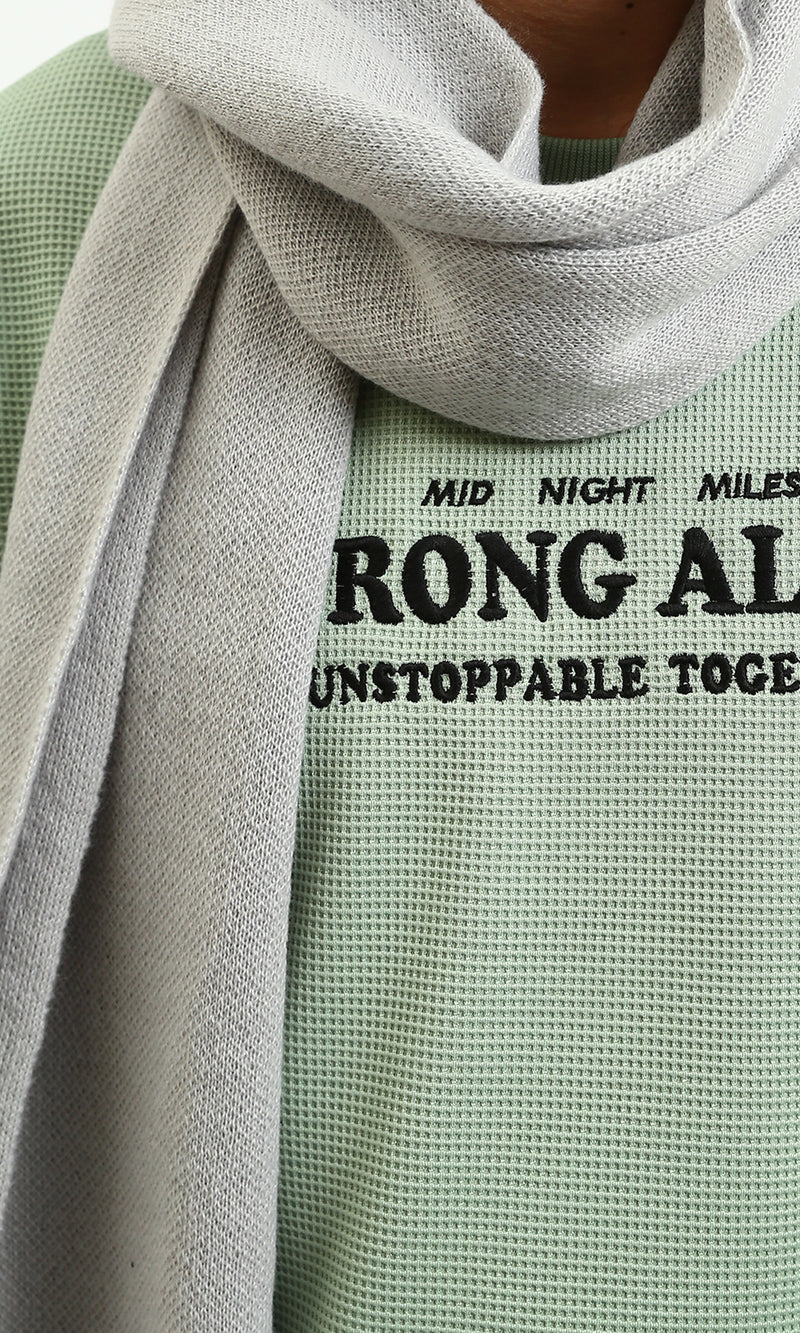 R215368 - Solid Coziness Corded Scarf - Light Grey