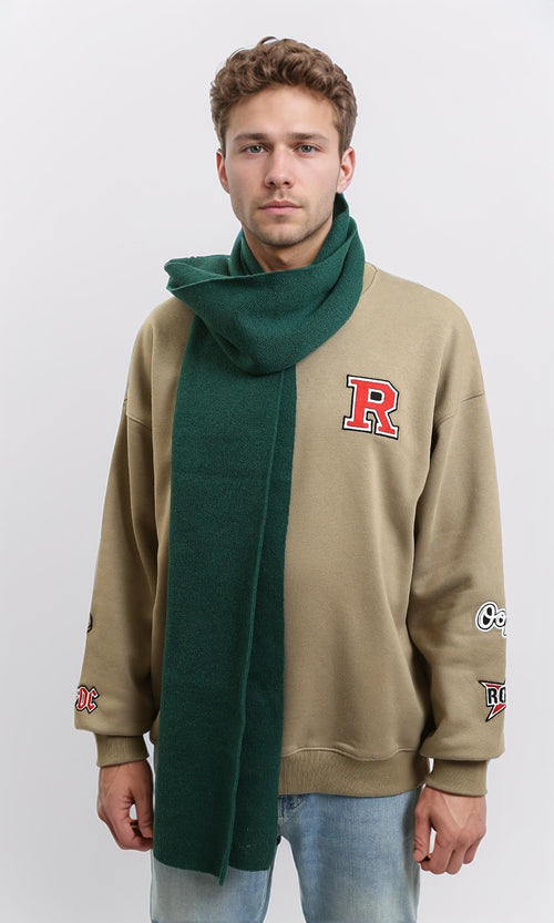 R215371 - Solid Coziness Corded Scarf - Forest Green