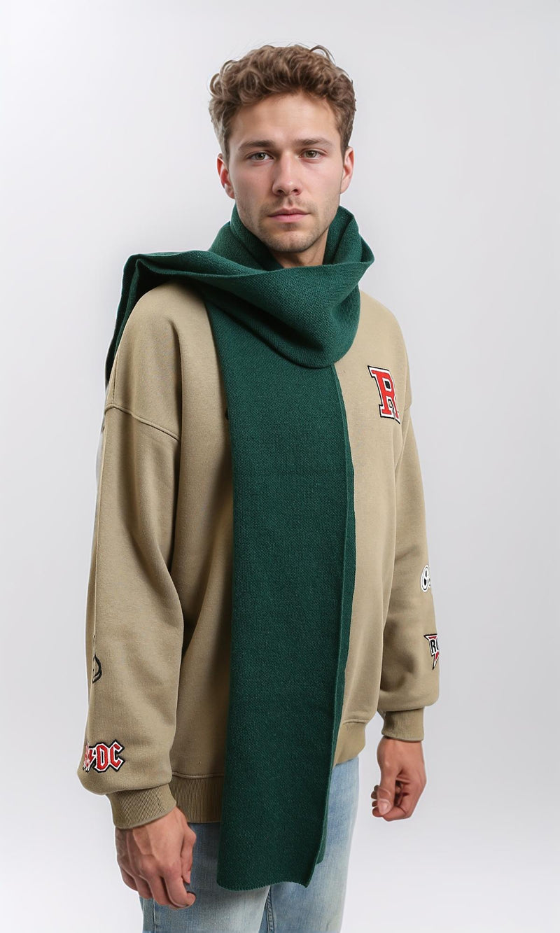 R215371 - Solid Coziness Corded Scarf - Forest Green