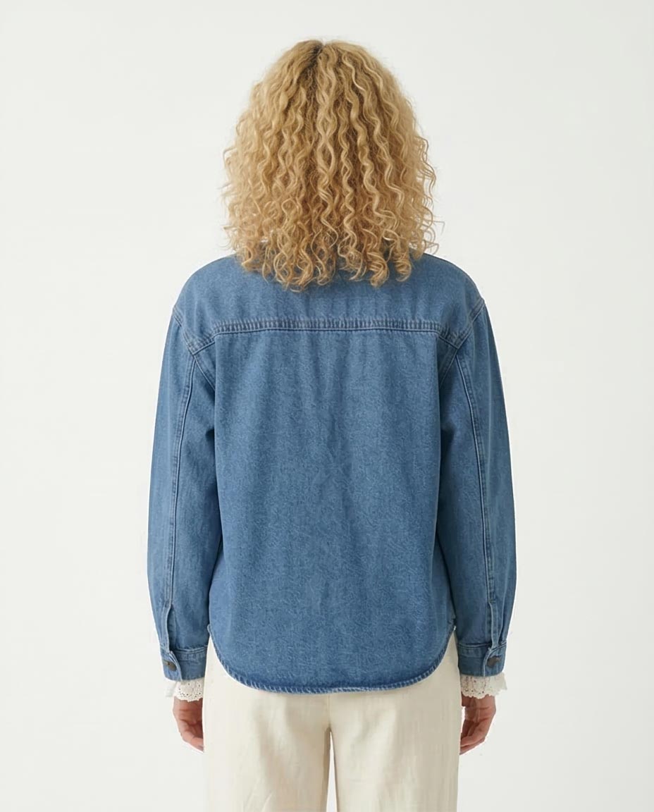 Ravin Women's Drop Shoulder Longline Denim Jacket – Jean Blue - R215385