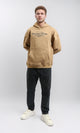 R215544 - Front Embroidery Slip On Hoodie - Dark Camel