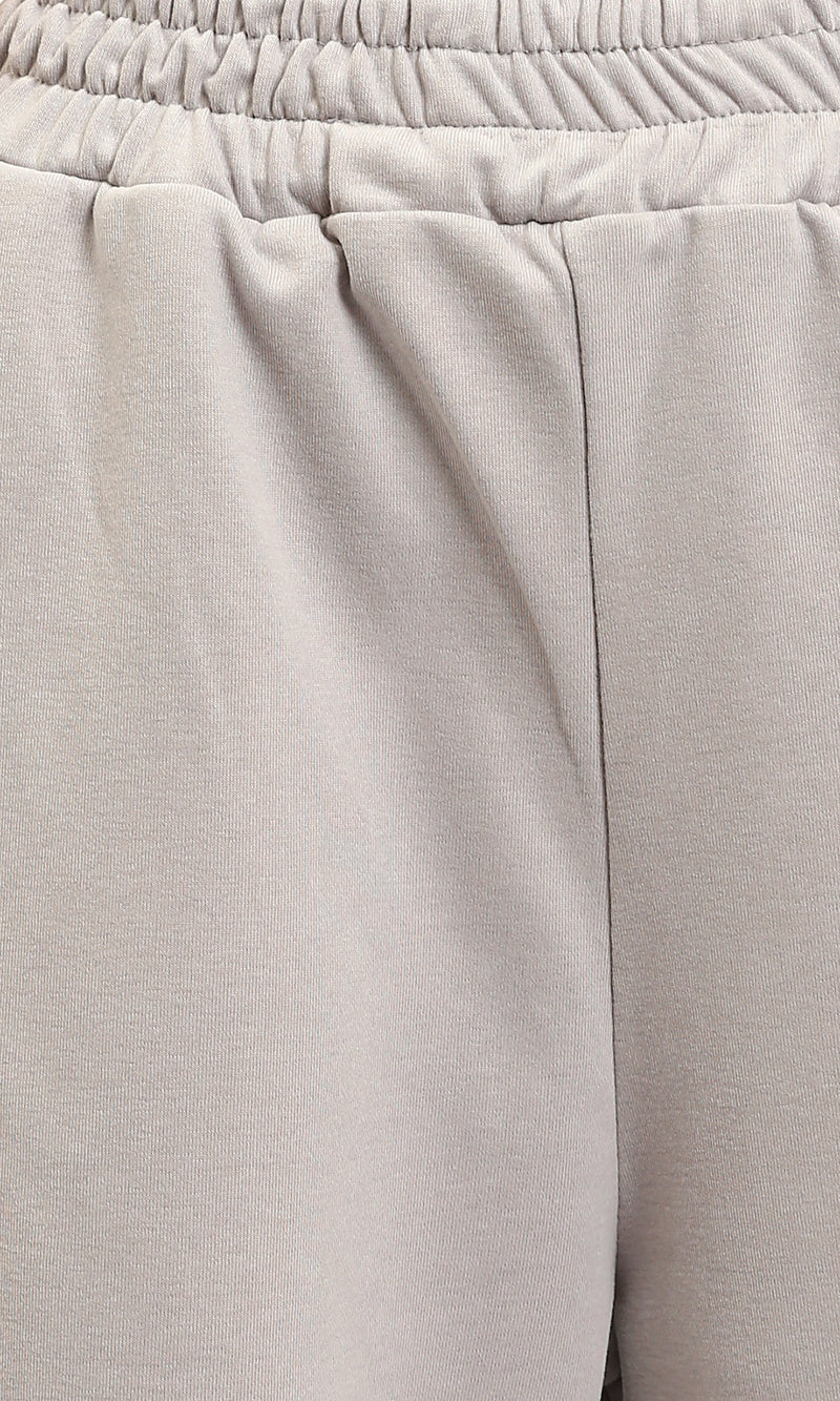 R215558 - Slip On Wide-Leg Pants Elastic Waist - Grey