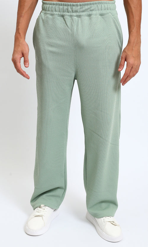 R215559 - Slip On Textured Pants with Side Pockets - Mint