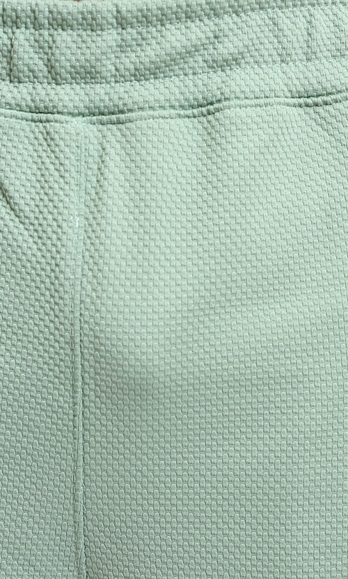R215559 - Slip On Textured Pants with Side Pockets - Mint