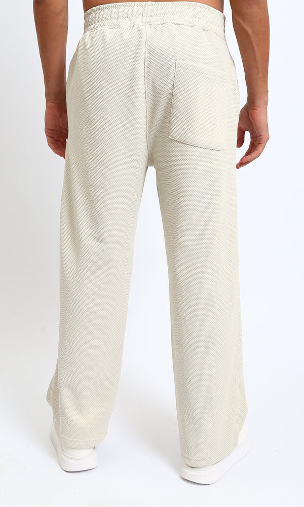 R215561 - Slip On Textured Pants with Side Pockets - Oat