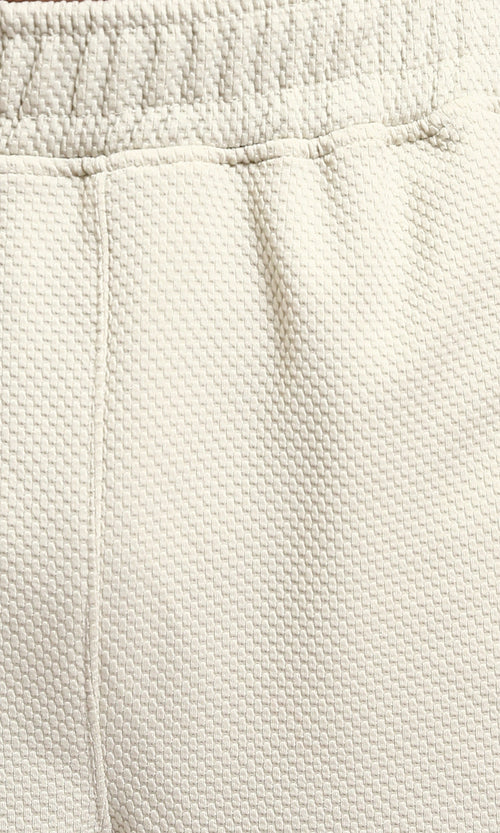 R215561 - Slip On Textured Pants with Side Pockets - Oat