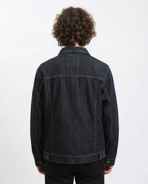 Ravin Men's Deep Indigo Slim Fit Trucker Jacket - Blue Black - R215620