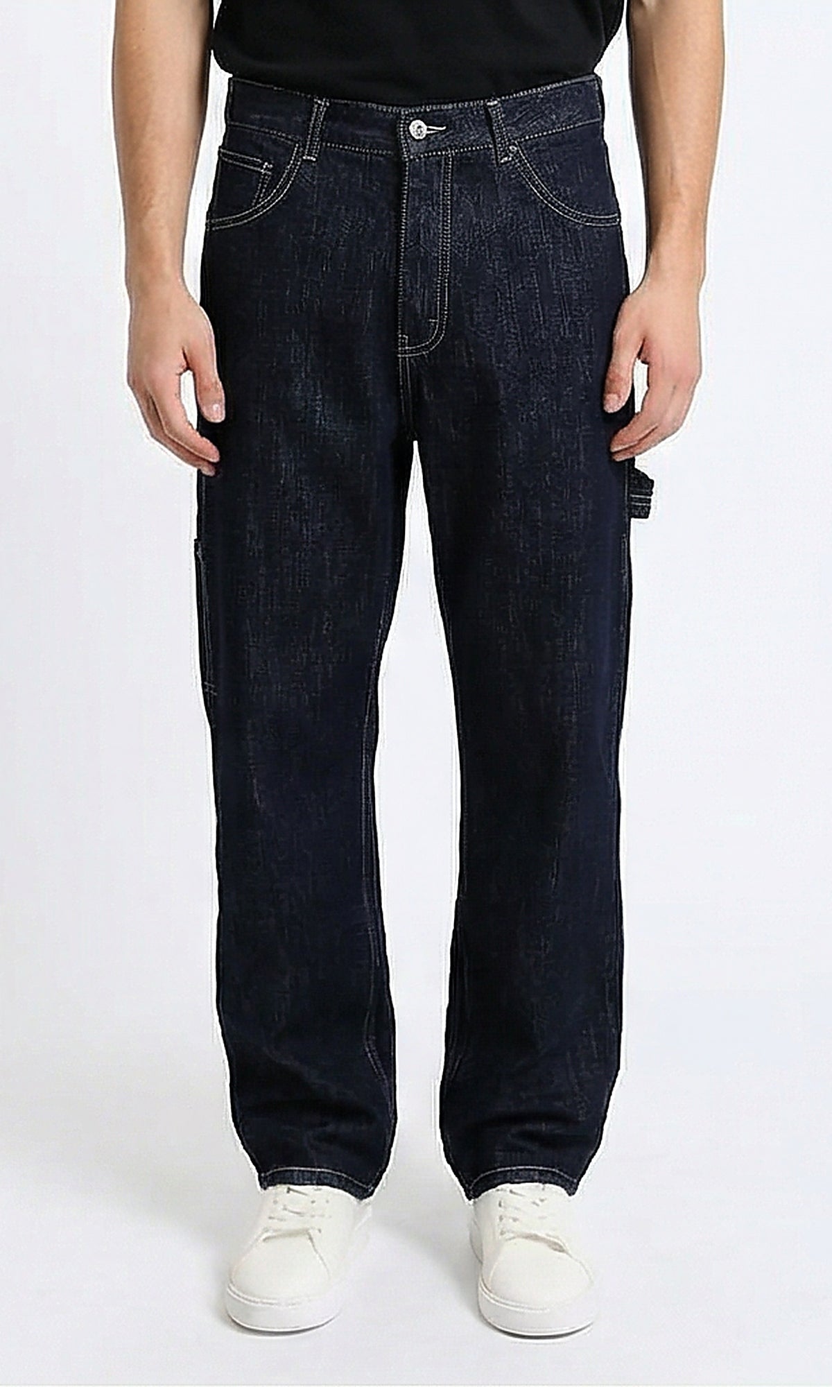 Regular Fit Casual Cotton Jeans - Dark Navy Blue