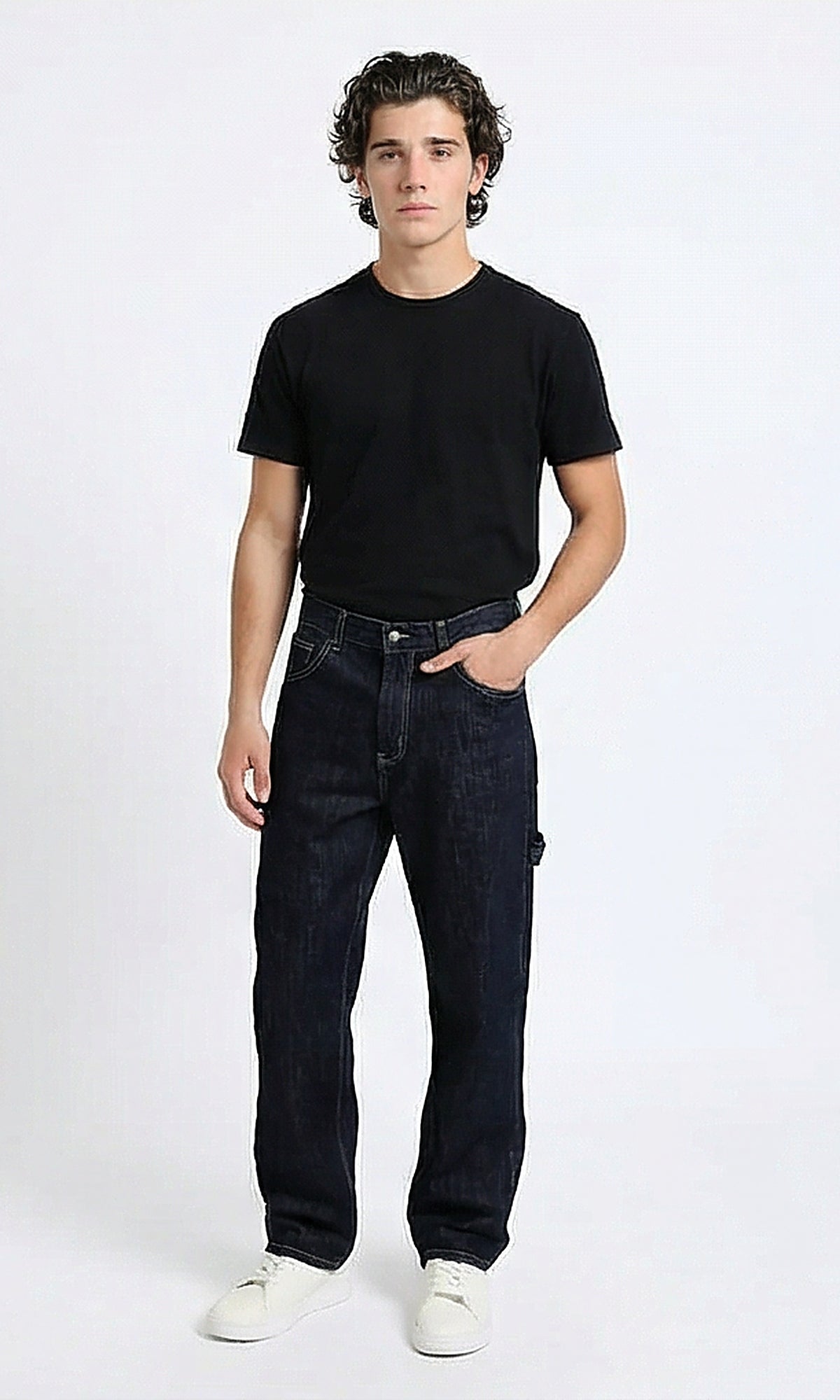 R215621 - Regular Fit Casual Cotton Jeans - Dark Navy Blue