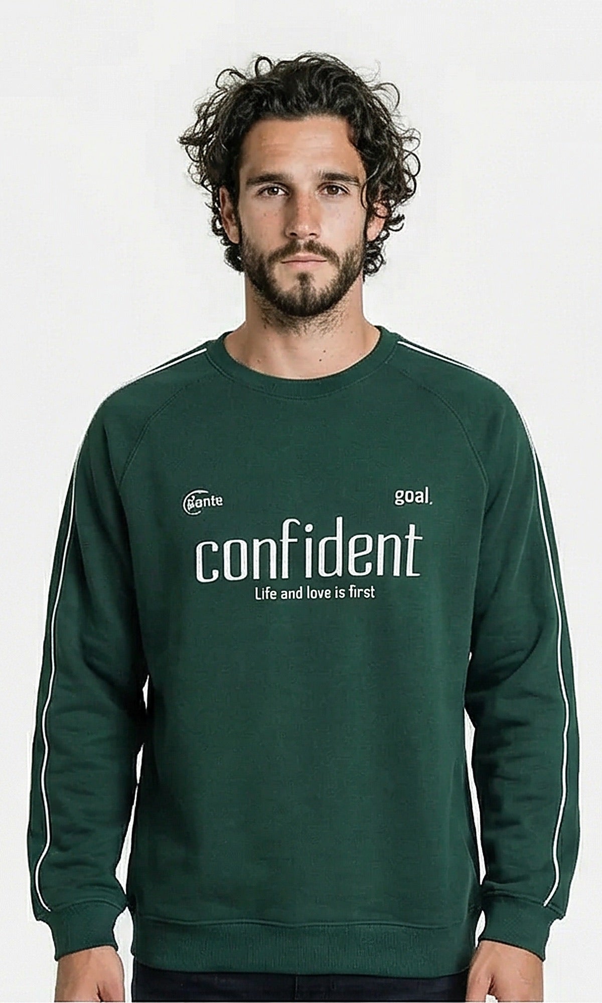 Forest Green Confident Graphic Print Sweatshirt