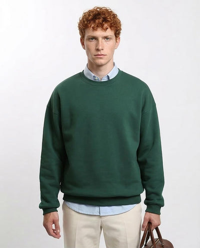 Men's Premium Over-Sized Crewneck Sweatshirt - Forest Green