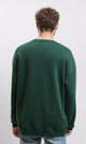 R215625 - Relaxed Fit Crew Neck Solid Sweatshirt - Dark Green