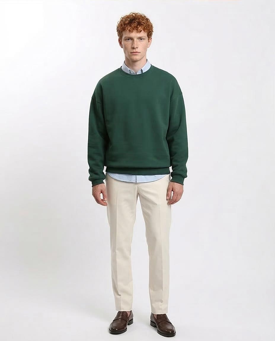 Ravin Men's Premium Over-Sized Crewneck Sweatshirt – Forest Green - R215625