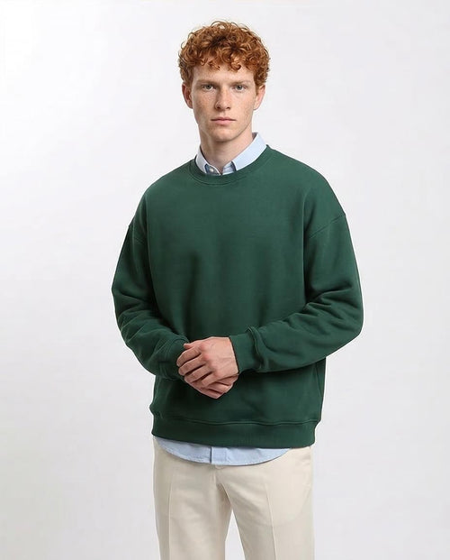 Ravin Men's Premium Over-Sized Crewneck Sweatshirt – Forest Green - R215625
