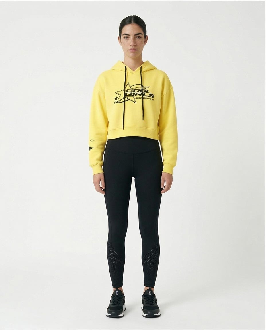 Ravin Women’s Sport Luxe Cropped Hoodie – Lemon Yellow - R215627