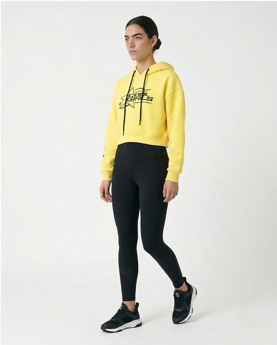 Ravin Women’s Sport Luxe Cropped Hoodie – Lemon Yellow - R215627