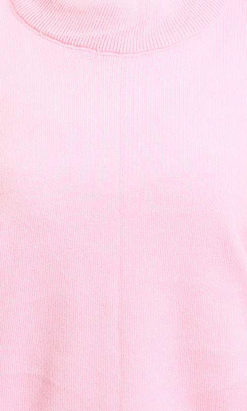 R215648 - Crew Neck Long Sleeves Basic Sweater - Pink