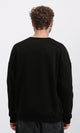 R215652 - Crew-Neck Sweatshirt with Patched Pockets Sleeve - Black