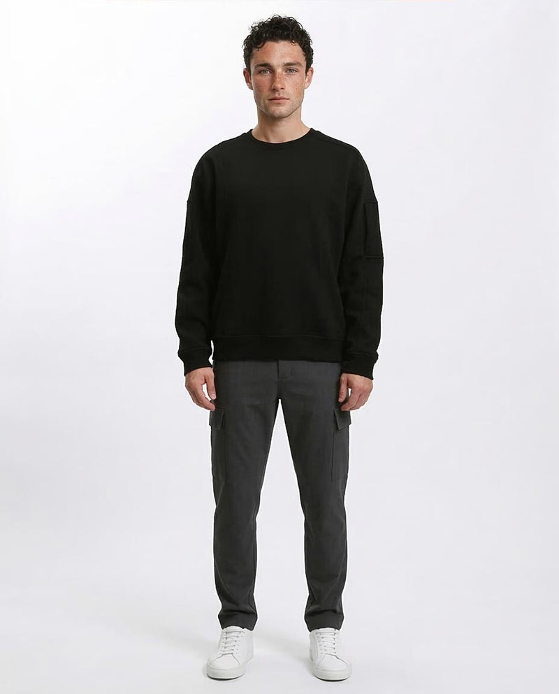 Ravin Men’s Premium Structured Utility Sweatshirt – Black - R215652
