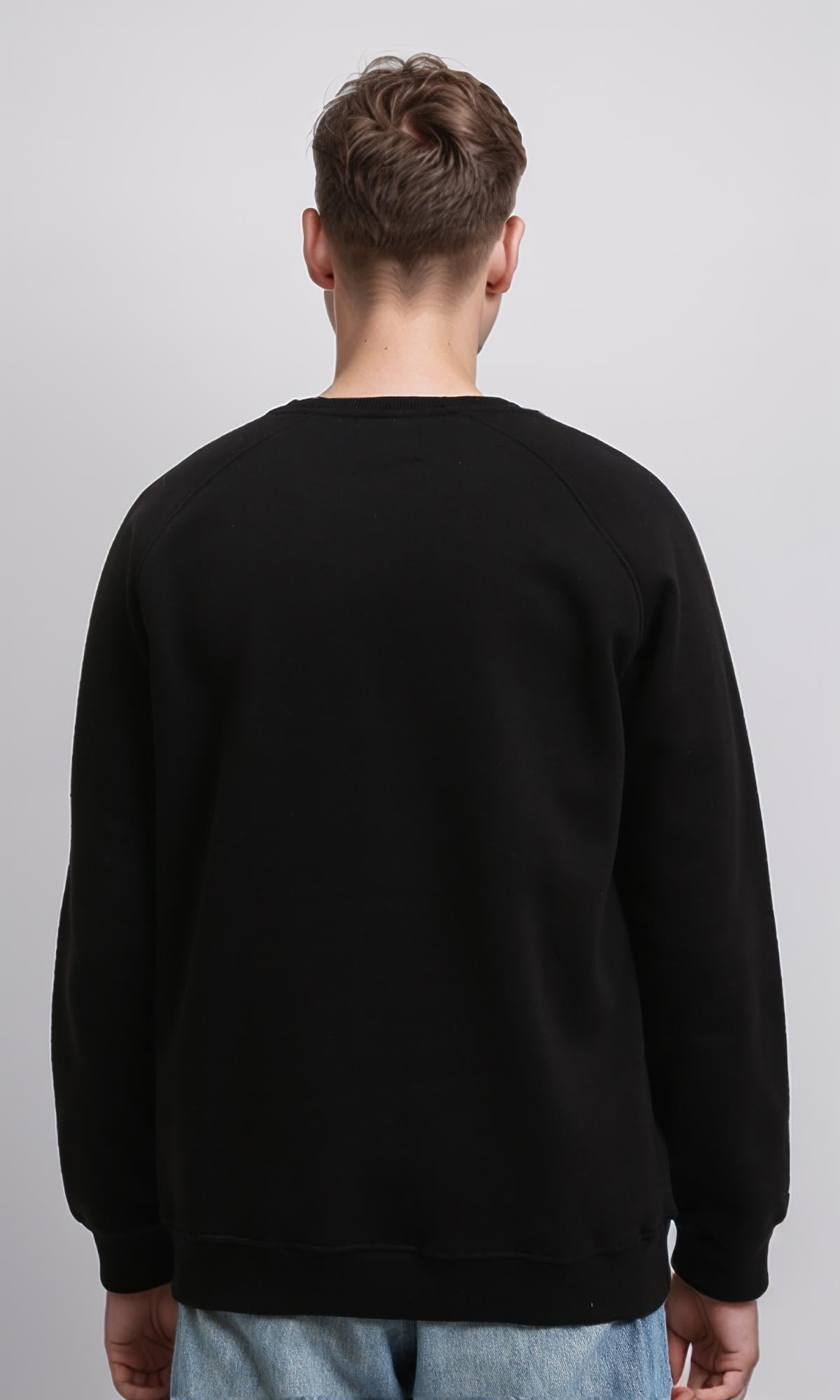 R215653 - Printed Casual Long Sleeves Sweatshirt - Black