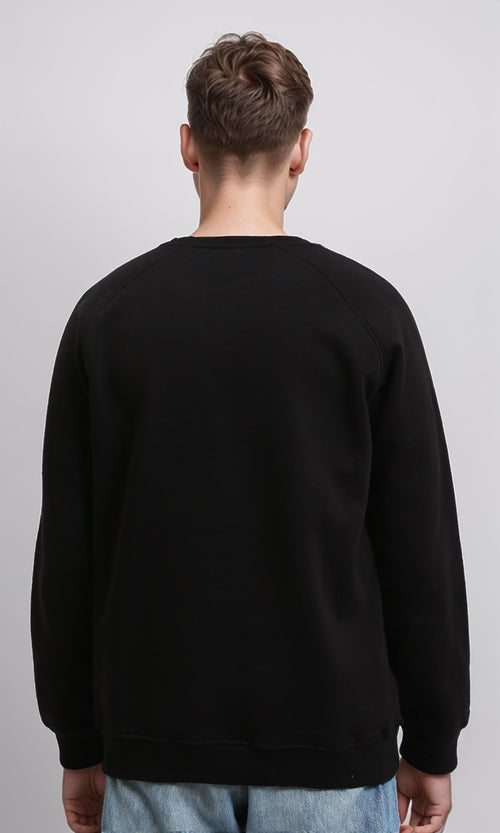 R215653 - Printed Casual Long Sleeves Sweatshirt - Black