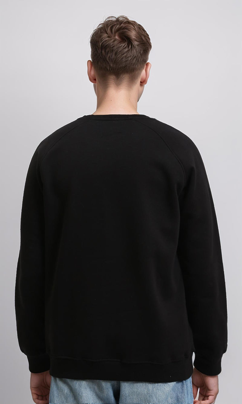 R215653 - Printed Casual Long Sleeves Sweatshirt - Black