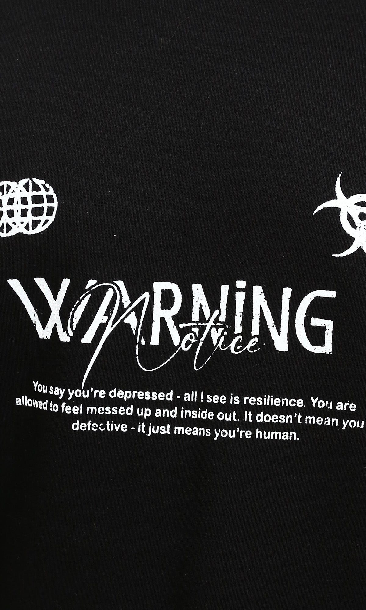 R215653 - Printed Casual Long Sleeves Sweatshirt - Black