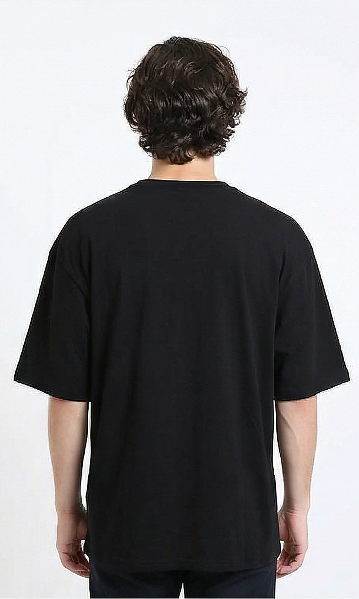 R215732 - Front Print Slip On Printed Tee - Black
