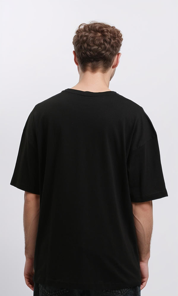 R215733 - Printed "Wheels" Elbow-Sleeve Tee - Black