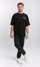 R215733 - Printed "Wheels" Elbow-Sleeve Tee - Black