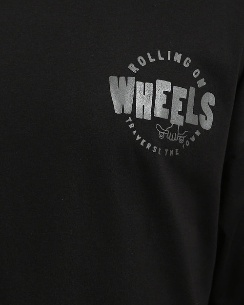 RAVIN Men’s Oversized "Rolling on Wheels" Graphic T-Shirt – Black - R215733
