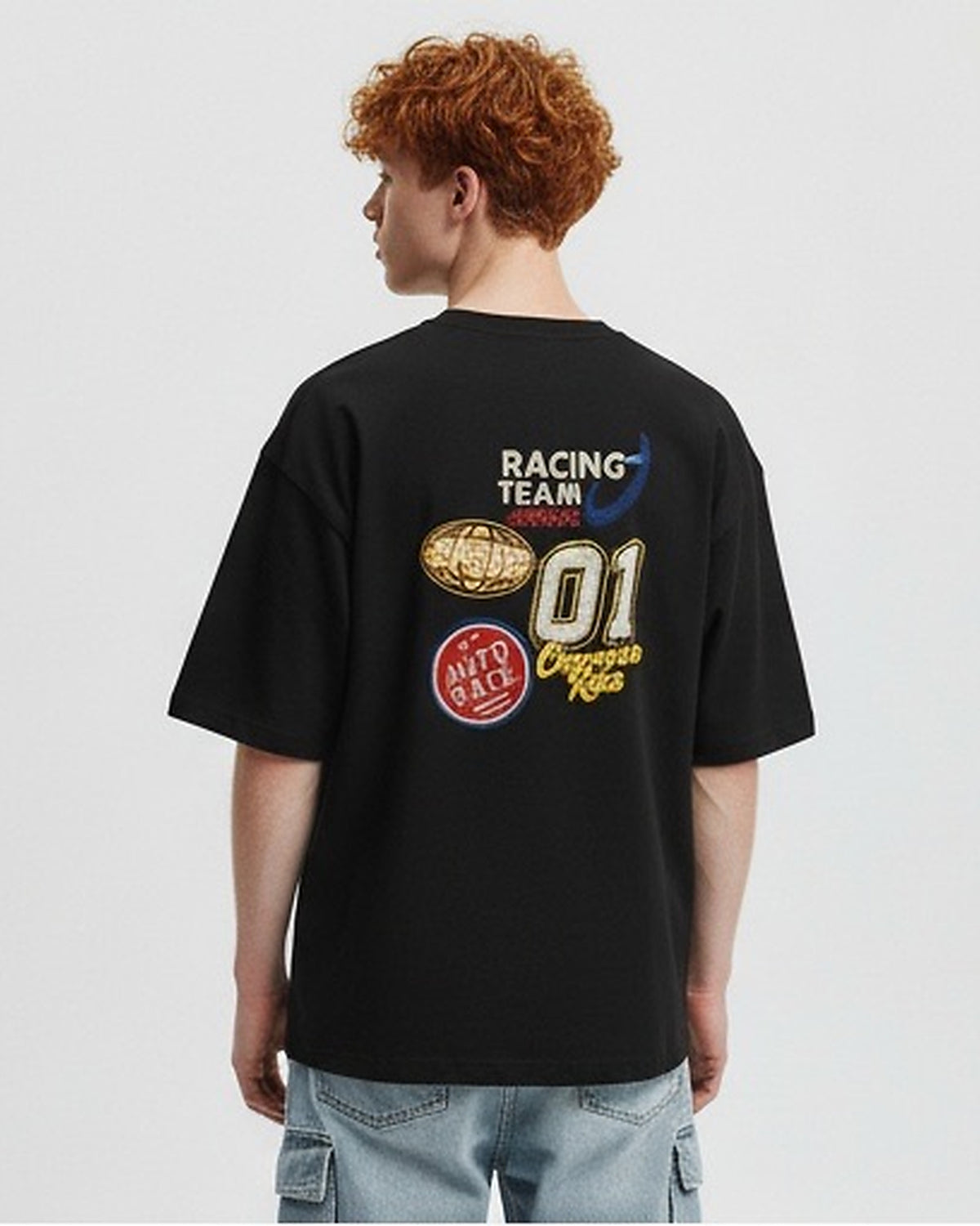 Black Racing Team Graphic Relaxed Fit T-Shirt - R215737