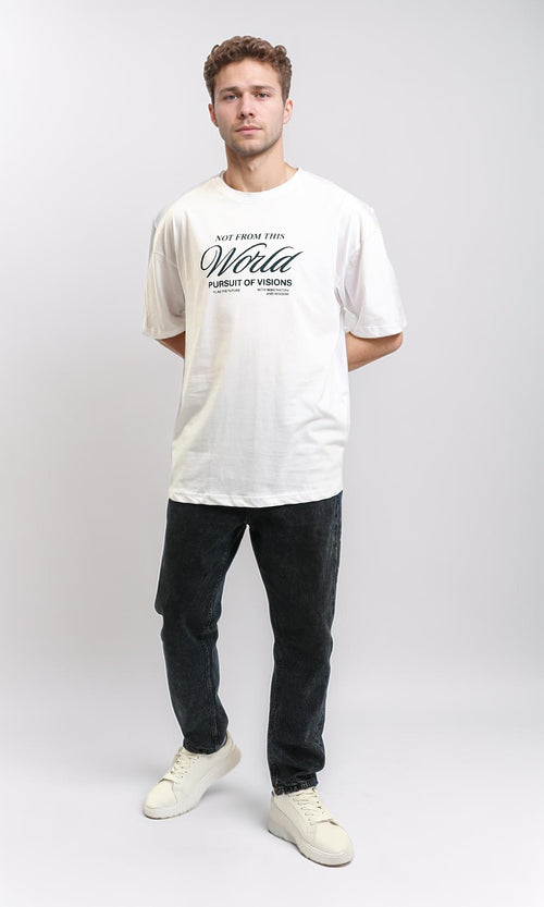 R215743 - Relaxed Fit Printed Cotton Tee - White