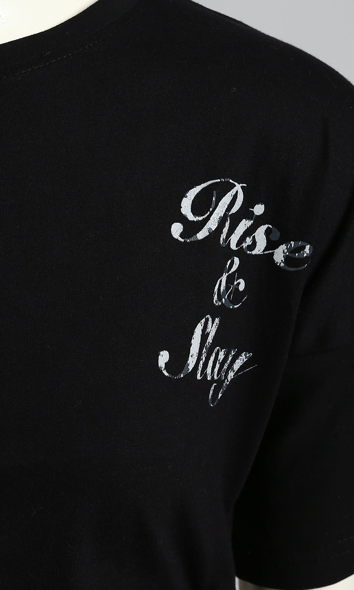 Black Rise & Slay Side-Cinch Cropped Tee - R215777