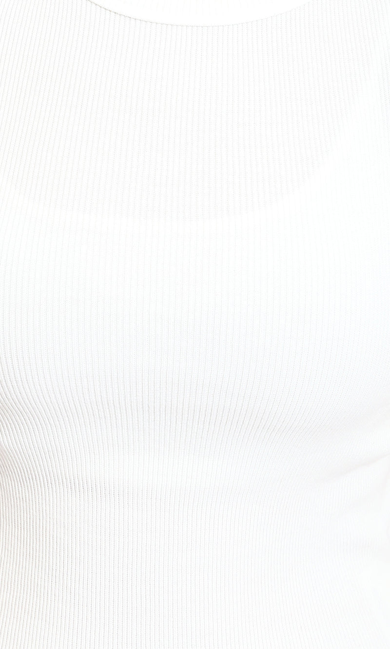 R215783 - Sleeveless Ribbed Comfy Tank Top - White