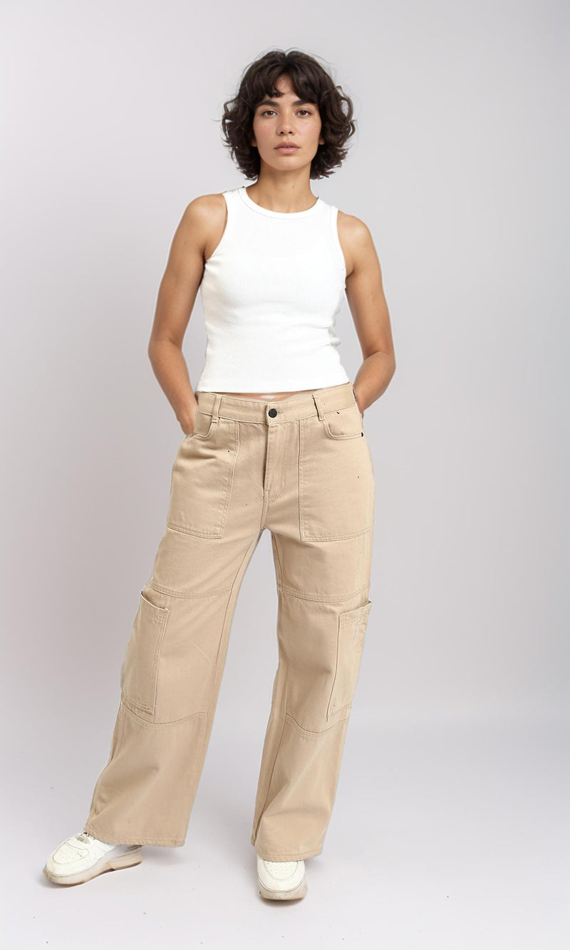 R215783 - Sleeveless Ribbed Comfy Tank Top - White